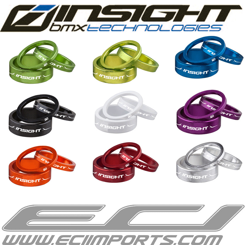 INSIGHT Head Set Spacers 1-1/8 Alloy 3, 5 & 10mm (White) - INSIGHT BMX