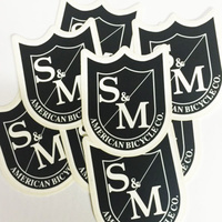 S&M Medium Shield Stickers (10 stickers) Black/White