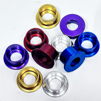 Profile Alloy Hub Top Hat with Steel Washer (Green) Pair