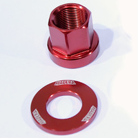 MADERA 14mm Axle Nut Set Alloy 2 x Nuts & 2 x washers (Red)