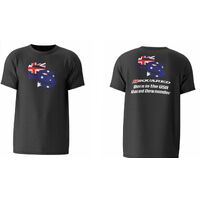 SSQUARED Born in USA Raced in Australia Black Tee (Adult Medium)