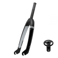 IKON Carbon 20" Mini-Junior Fork 1" Straight (Black-White)