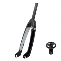 IKON Carbon 20" Mini-Junior Fork 1" Straight (Black-White)